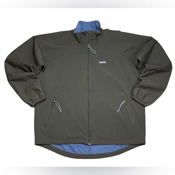 Vtg PATAGONIA Jacket 2003 Fleece Lined BURNT OLIVE GREEN A+ Color Men’s Large - Picture 4 of 7